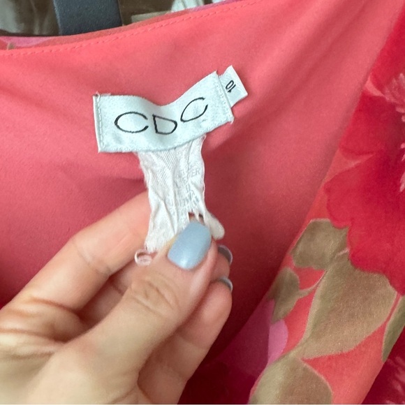 Vintage 90s CDC Maxi dress Floral cowl neck Slip midi hawaiian flowers print Cut - Picture 5 of 8